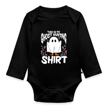 This Is My Ghost Hunting Shirt Paranormal Hunter - Baby Bio-Langarm-Body - Schwarz - Vorne