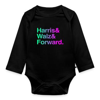 Kamala Harris & Tim Walz 2024 Chemise de soutien - Body Bébé bio manches longues - noir - Devant