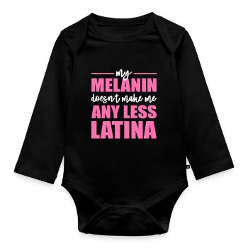 Afro Latina - Body Bébé bio manches longues - noir - Devant