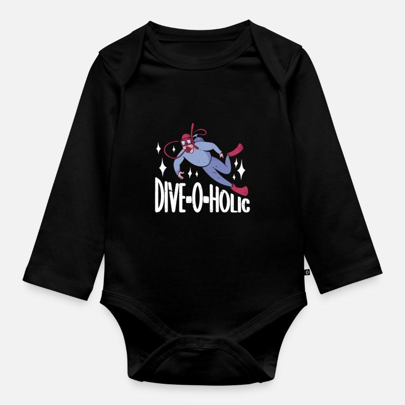 Scuba Diving Diver - Baby Bio-Langarm-Body - Schwarz