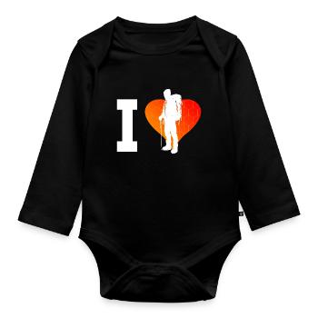 Boulder Climber Climbing Bouldering Climbing - Organic Longsleeve Baby Bodysuit - black - Front