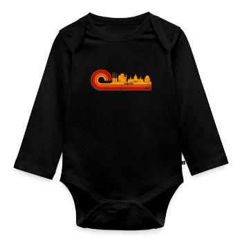 Hannover Skyline Niedersachsen - Baby Bio-Langarm-Body - Schwarz - Vorne