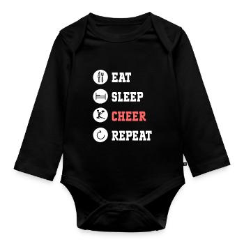 Cheerleading Cheerleader Base Flyer - Organic Longsleeve Baby Bodysuit - black - Front