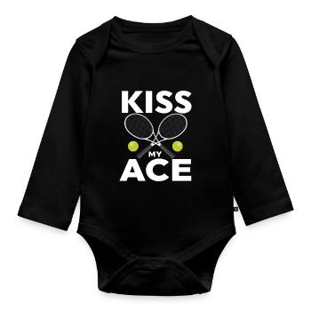 Tennis Player - Baby Bio-Langarm-Body - Schwarz - Vorne