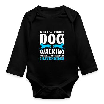 Dog Walker Professional Pet Sitter Dog Walking - Baby Bio-Langarm-Body - Schwarz - Vorne