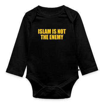 Islam is not the enemy - Body Bébé bio manches longues - noir - Devant