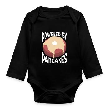 Pancakes Breakfast Food Lover - Organic Longsleeve Baby Bodysuit - black - Front