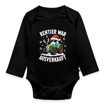 traktor Rentier war ausverkauft - Baby Bio-Langarm-Body - Schwarz - Vorne