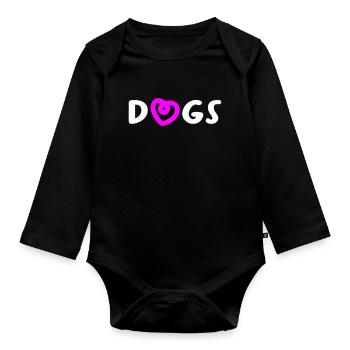 Dogs Herz Hunde Hundeliebe Liebe Love Wauwau Fan - Baby Bio-Langarm-Body - Schwarz - Vorne