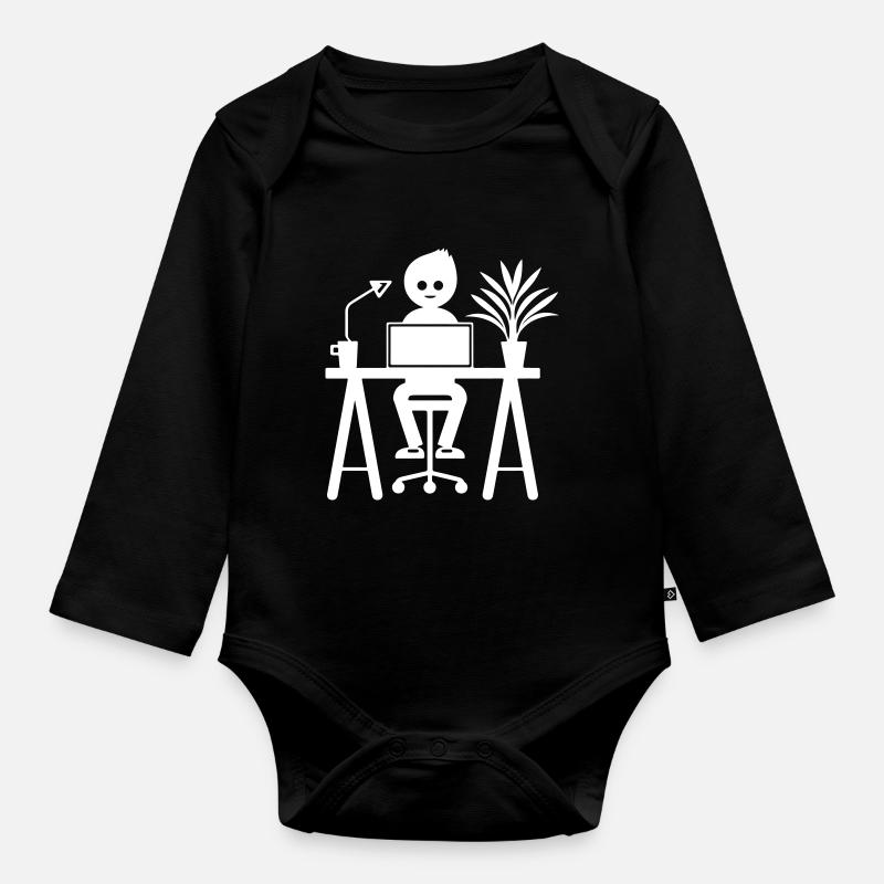 Arbeiter Computer Job - Baby Bio-Langarm-Body - Schwarz