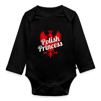 Polish Princess - Polen - Prinzessin Poland Polska - Organic Longsleeve Baby Bodysuit - black - Front
