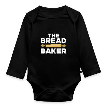 Baking Bakery Baker - Organic Longsleeve Baby Bodysuit - black - Front