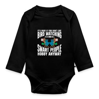 Bird Watching Cute Bird Lover - Baby Bio-Langarm-Body - Schwarz - Vorne