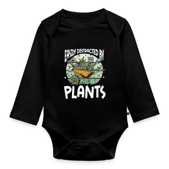 Gardening Horticulture Gardener - Baby Bio-Langarm-Body - Schwarz - Vorne
