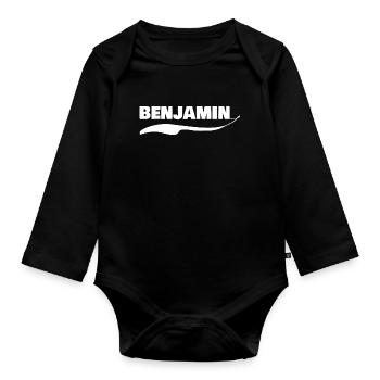 Benjamin - Baby Bio-Langarm-Body - Schwarz - Vorne