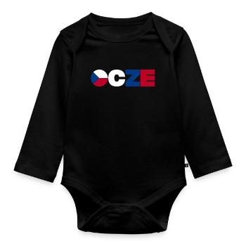 Tschechische Republik - Baby Bio-Langarm-Body - Schwarz - Vorne