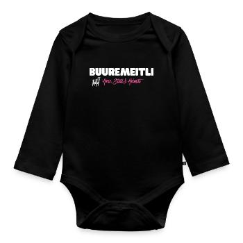 Maison stable du cœur Buuremeitli - pour les femmes suisses - Body Bébé bio manches longues - noir - Devant