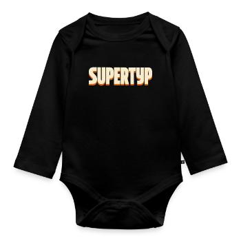 Supertype – Conception de déclaration - Body Bébé bio manches longues - noir - Devant