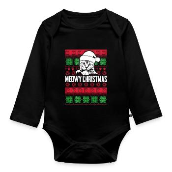 meowy Noël - Body Bébé bio manches longues - noir - Devant