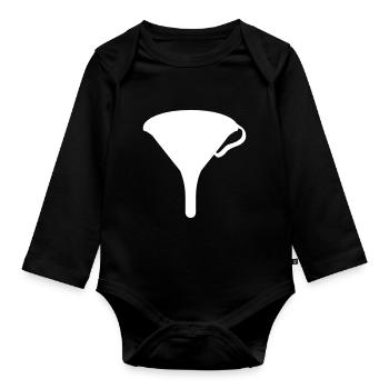 entonnoir - Body Bébé bio manches longues - noir - Devant