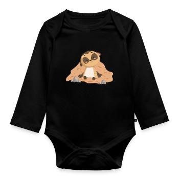 Erdmännchen Mangust - Baby Bio-Langarm-Body - Schwarz - Vorne
