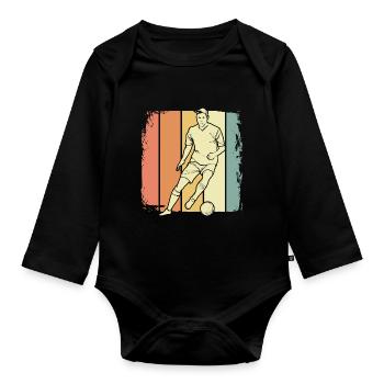 Fußballer - Baby Bio-Langarm-Body - Schwarz - Vorne
