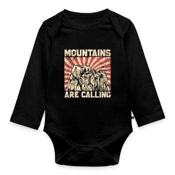 Mountains Mountaineers - Organic Longsleeve Baby Bodysuit - black - Front