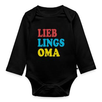 Favorite Grandma Gift Funny saying - Organic Longsleeve Baby Bodysuit - black - Front