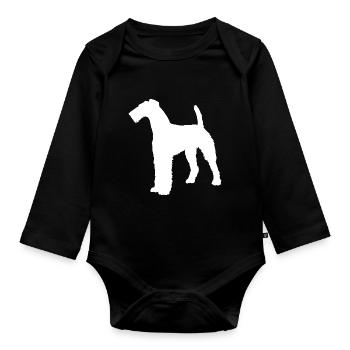 Airedale Terrier - Organic Longsleeve Baby Bodysuit - black - Front