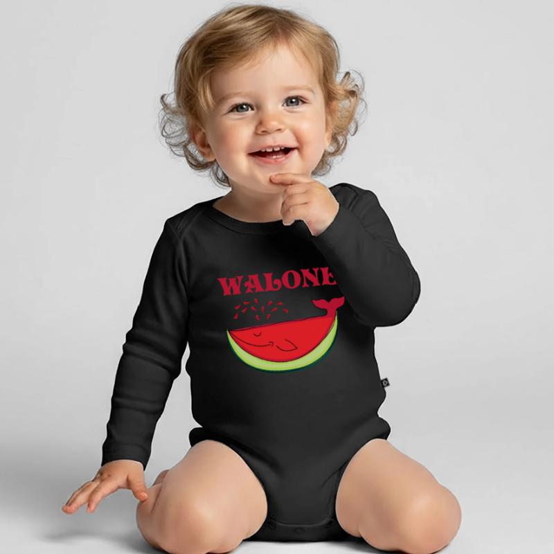 Idée de cadeau douce baleine pastèque melon melon Body Bébé bio manches longues