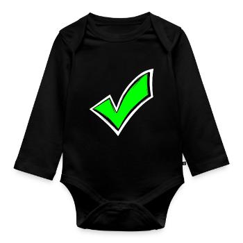Tick chop colored seen - Organic Longsleeve Baby Bodysuit - black - Front