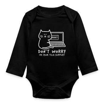 Systemadmin Cat - Organic Longsleeve Baby Bodysuit - black - Front