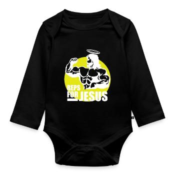 Reps for Jesus - Premium Design - Organic Longsleeve Baby Bodysuit - black - Front