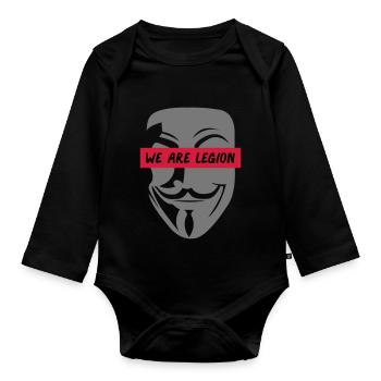 anonymous_we_are_legion_002 - Baby Bio-Langarm-Body - Schwarz - Vorne