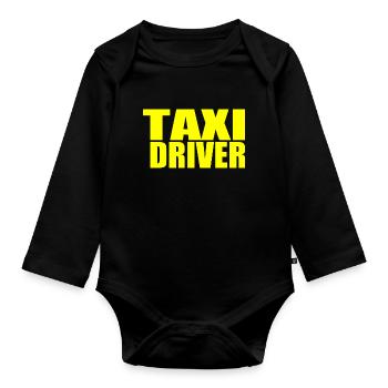 taxi driver - Organic Longsleeve Baby Bodysuit - black - Front