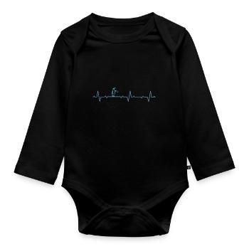 Pinguin Pinguine Tierpfleger Herzschlag - Baby Bio-Langarm-Body - Schwarz - Vorne