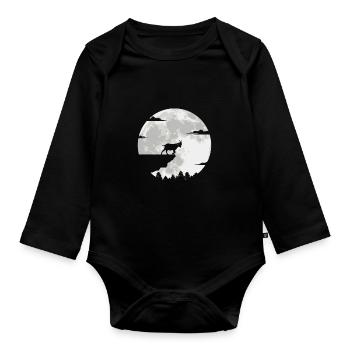 Chèvres cadeaux caprin Capricorne Capricorne capricorne lune - Body Bébé bio manches longues - noir - Devant