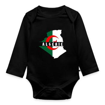 Algérie - Body Bébé bio manches longues - noir - Devant