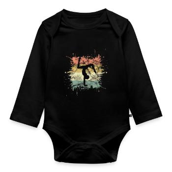 Gymnases de gymnastique - Body Bébé bio manches longues - noir - Devant