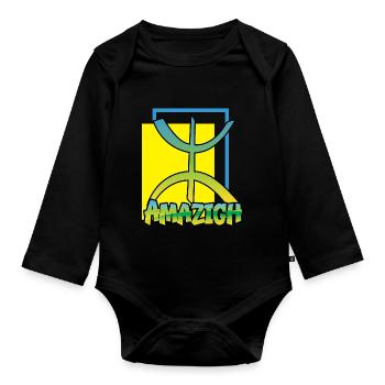 Amazigh (Amazigh inside) - Body Bébé bio manches longues - noir - Devant
