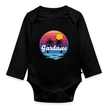 Lake Garda Holidaymakers Lake Garda - Organic Longsleeve Baby Bodysuit - black - Front
