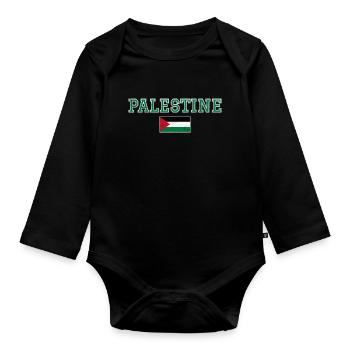 Palestine - Organic Longsleeve Baby Bodysuit - black - Front