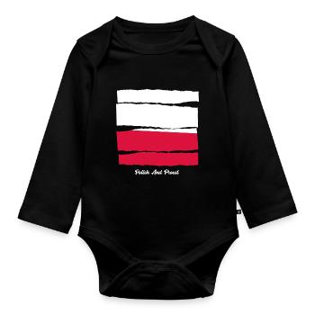 Pole und Stolz Polen - Baby Bio-Langarm-Body - Schwarz - Vorne