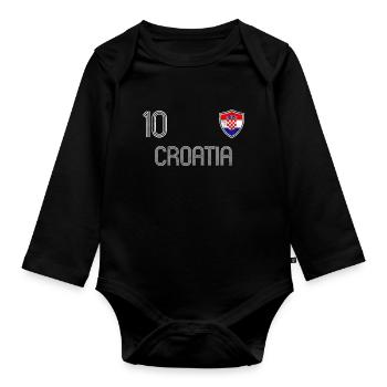 Croatia Football Team - Organic Longsleeve Baby Bodysuit - black - Front