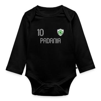 Équipe de football padanie - Body Bébé bio manches longues - noir - Devant