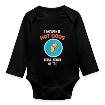 Hot-dog Hot-dogs - Body Bébé bio manches longues - noir - Devant