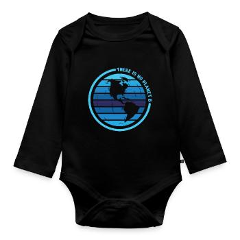 Il n’y a pas de planète B - Body Bébé bio manches longues - noir - Devant