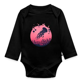 Qualle - Baby Bio-Langarm-Body - Schwarz - Vorne