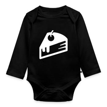 Kuchen käsekuchen icon - Baby Bio-Langarm-Body - Schwarz - Vorne