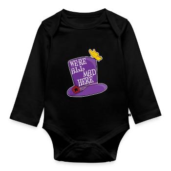Nous sommes tous fous ici - Mad Hatter Top Hat - Body Bébé bio manches longues - noir - Devant